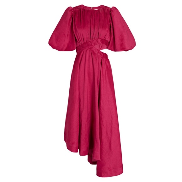 AJE Tidal Tucked Cut-Out Midi Dress, Size 2 (US) - Picture 5 of 5